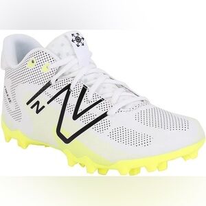 NWOT New Balance White and Neon Yellow LACROSSE Cleats size 4 men’s / boys